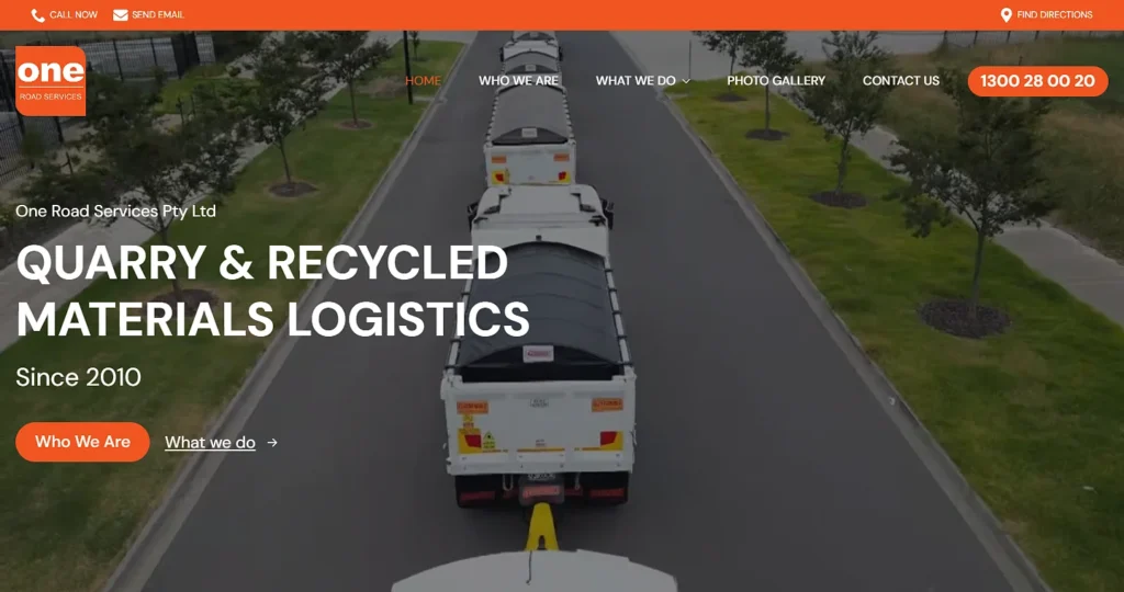 One Road Services Australia, Homepage